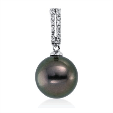 Anhänger Weißgold 18kt 0,05 Diamantschmuck mit 18 Diamanten Tahiti 10 mm - 3G002