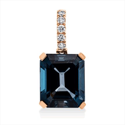 Anhänger Rosegold 18kt 0,12 Diamantschmuck Farbstein 7,4 ct - 3H610
