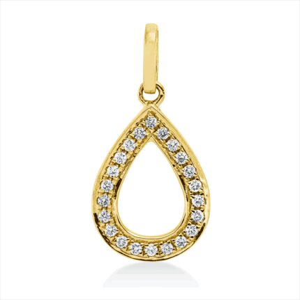Anhänger Gelbgold 18kt 0,09 Diamantschmuck mit 22 Diamanten - 3H854