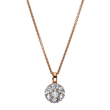 Collier Rosegold 18kt 0,77 Diamantschmuck mit 13 Diamanten - 4F458