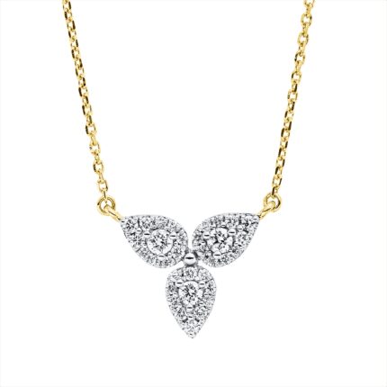 Collier Gelbgold 18kt 0,22 Diamantschmuck mit 33 Diamanten - 4K083