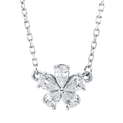 Collier Weißgold 18kt 0,29 Diamantschmuck mit 5 Diamanten - 4L629