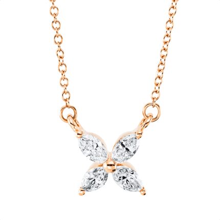 Collier Rosegold 18kt 0,23 Diamantschmuck mit 4 Diamanten - 4L631
