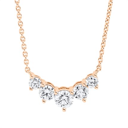 Collier Rosegold 18kt 0,57 Diamantschmuck mit 5 Diamanten - 4M289