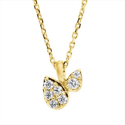 Collier Gelbgold 18kt 0,10 Diamantschmuck mit 7 Diamanten - 4M692