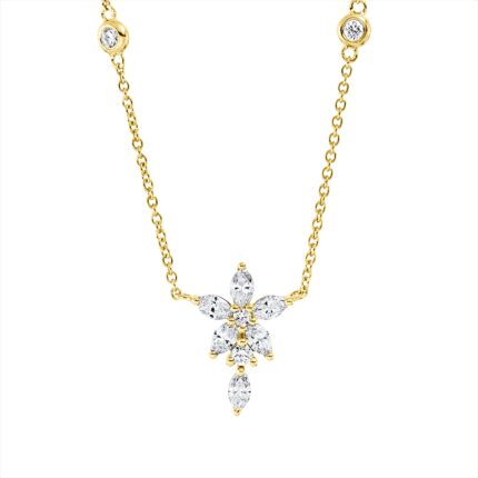 Collier Gelbgold 18kt 0,40 Diamantschmuck mit 10 Diamanten - 4N705