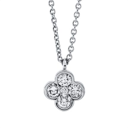 Collier Weißgold 18kt 0,19 Diamantschmuck mit 5 Diamanten - 4N739