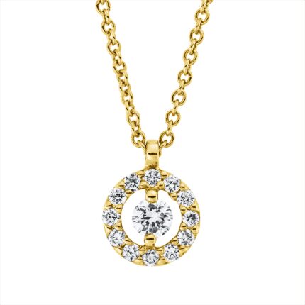Collier Gelbgold 18kt 0,14 Diamantschmuck mit 13 Diamanten - 4N746