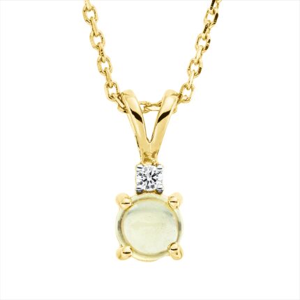 Collier 4er-Krappe Gelbgold 18kt 0,01 Diamantschmuck Farbstein 0,41 ct - 4N808