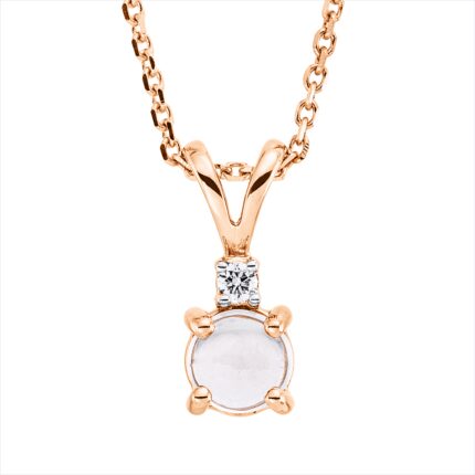 Collier 4er-Krappe Rosegold 18kt 0,01 Diamantschmuck Farbstein 0,41 ct - 4N809