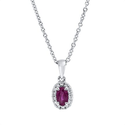 Collier 4er-Krappe Weißgold 18kt 0,07 Diamantschmuck Farbstein 0,3 ct - 4N862