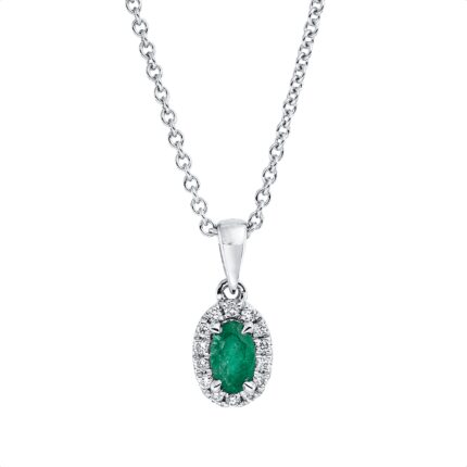 Collier 4er-Krappe Weißgold 18kt 0,07 Diamantschmuck Farbstein 0,23 ct - 4N864