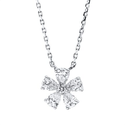 Collier Weißgold 18kt 0,32 Diamantschmuck mit 6 Diamanten - 4N950