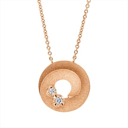Collier Rosegold 18kt 0,06 Diamantschmuck mit 2 Diamanten - 4O122