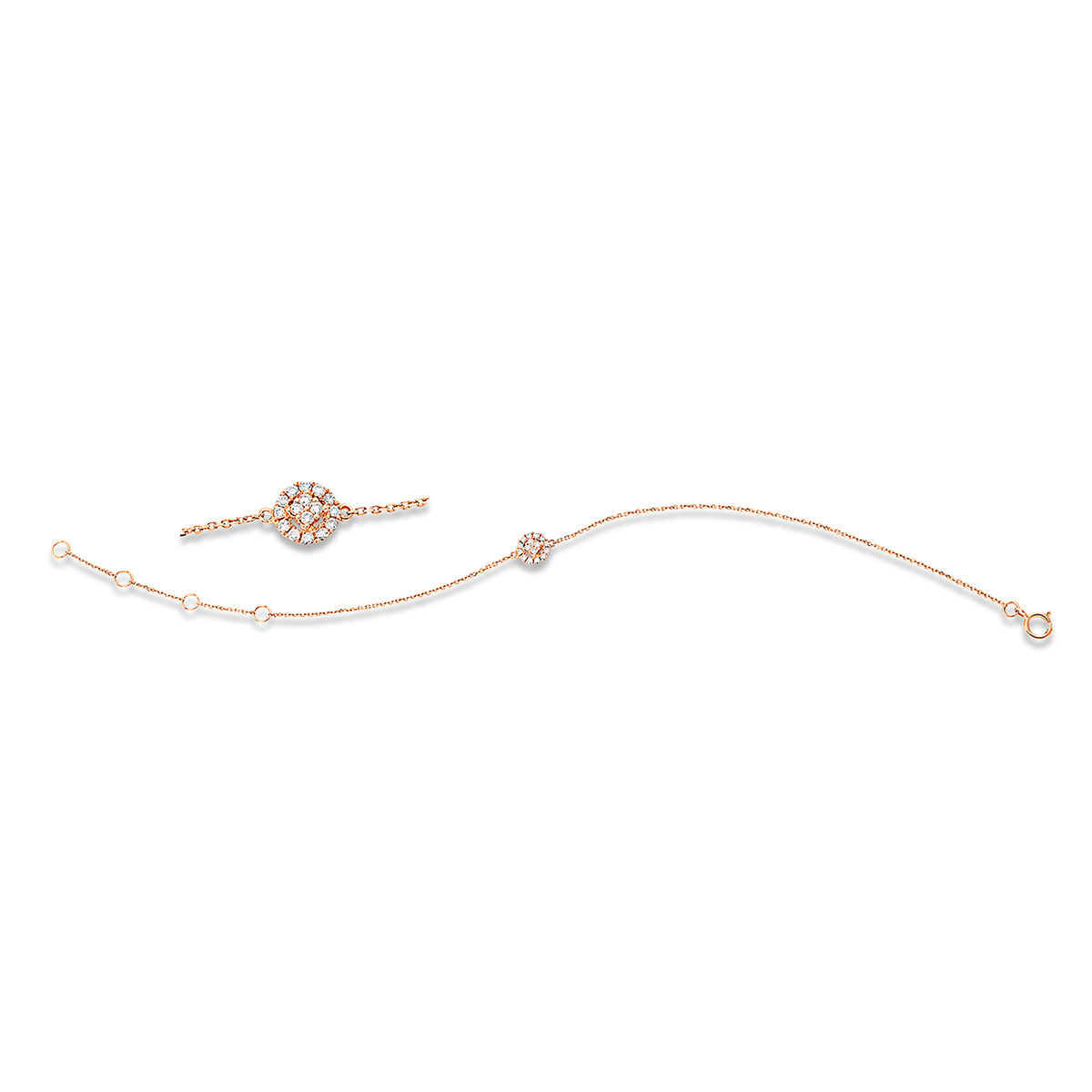 5D498R Armband Rosegold 18kt 0,09 Diamantschmuck mit 16 Diamanten - 5D498 – Bild 1