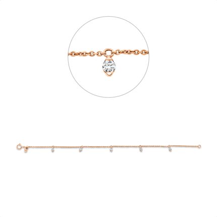 Armband Rosegold 18kt 0,39 Diamantschmuck mit 5 Diamanten - 5F628