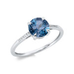 Farbstein 4er-Krappe Weißgold 18kt 0,02 Diamantringe Farbstein 1,5 ct - 1DC84