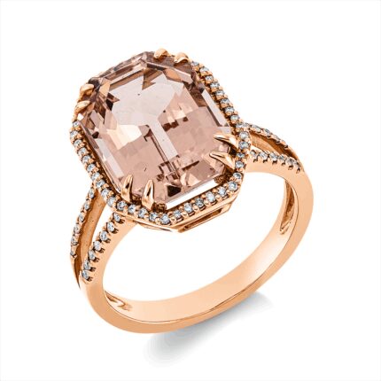 Farbstein 4er-Krappe Rosegold 18kt 0,24 Diamantringe Farbstein 7,1 ct - 1HG64