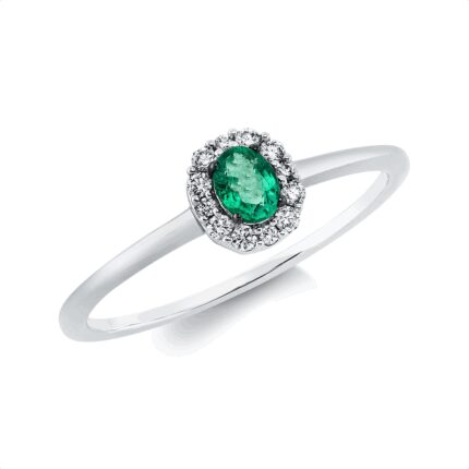 Farbstein Weißgold 18kt 0,08 Diamantringe Farbstein 0,18 ct - 1HJ62