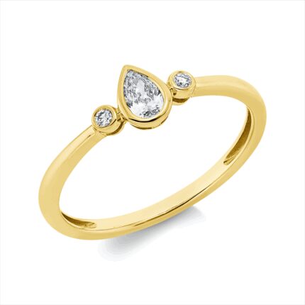 Solitaeire Gelbgold 18kt 0,17 Diamantringe mit 3 Diamanten - 1HM06