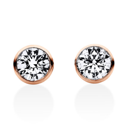 Ohrstecker Zarge Rosegold 18kt 0,50 Diamantschmuck mit 2 Diamanten - 2F033