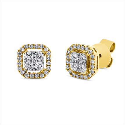 Ohrstecker Gelbgold 18kt 0,54 Diamantschmuck mit 50 Diamanten - 2N408