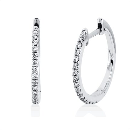 Creolen Weißgold 18kt 0,16 Diamantschmuck mit 32 Diamanten - 2T787