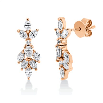 Ohrschmuck Rosegold 18kt 0,87 Diamantschmuck mit 20 Diamanten - 2U589