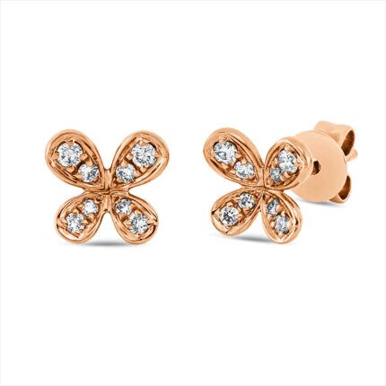 Ohrstecker Rosegold 18kt 0,13 Diamantschmuck mit 16 Diamanten - 2U617