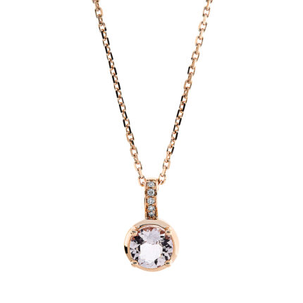 Collier 4er-Krappe Rosegold 18kt 0,03 Diamantschmuck Farbstein 0,66 ct - 4K619