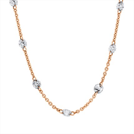 Collier Rosegold 18kt 0,68 Diamantschmuck mit 7 Diamanten - 4K939
