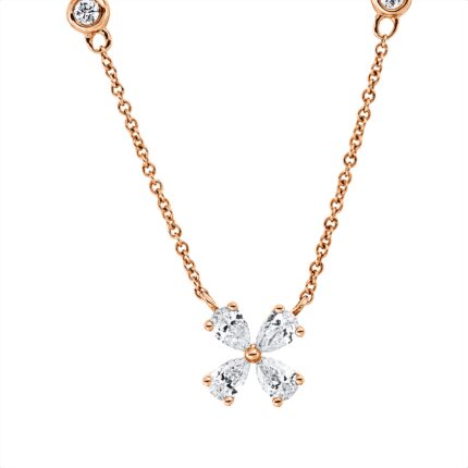 Collier Rosegold 18kt 0,31 Diamantschmuck mit 6 Diamanten - 4N703