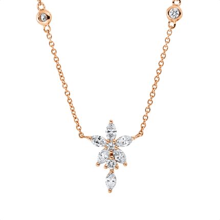 Collier Rosegold 18kt 0,39 Diamantschmuck mit 10 Diamanten - 4N705