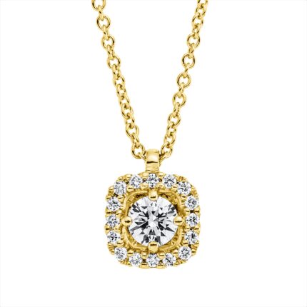 Collier Gelbgold 18kt 0,18 Diamantschmuck mit 17 Diamanten - 4N744