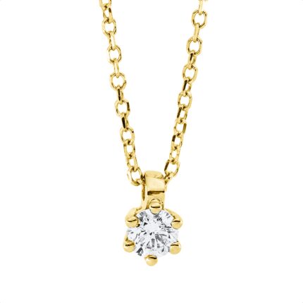 Collier 6er-Krappe Gelbgold 18kt 0,09 Diamantschmuck mit 1 Diamanten - 4N893