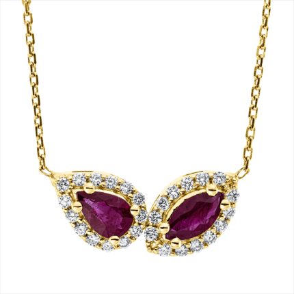 Collier Rosegold 18kt 0,27 Diamantschmuck Farbstein 1,05 ct - 4O198