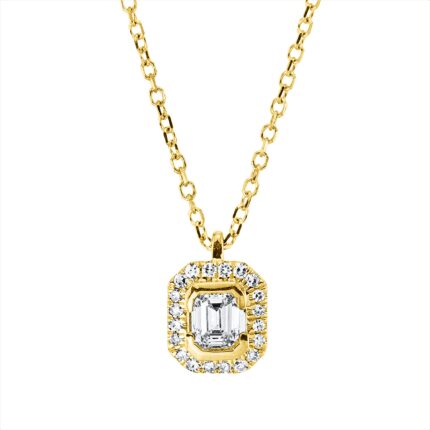 Collier Gelbgold 18kt 0,26 Diamantschmuck mit 21 Diamanten - 4O277