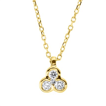 Collier Zarge Gelbgold 18kt 0,10 Diamantschmuck mit 4 Diamanten - 4O279