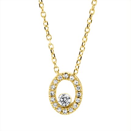 Collier Gelbgold 18kt 0,10 Diamantschmuck mit 17 Diamanten - 4O288