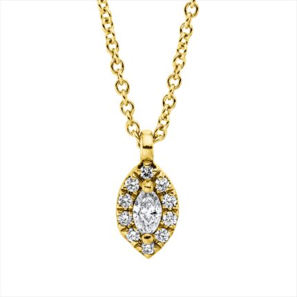 Collier Gelbgold 18kt 0,15 Diamantschmuck mit 11 Diamanten - 4O361