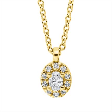 Collier Gelbgold 18kt 0,15 Diamantschmuck mit 11 Diamanten - 4O362