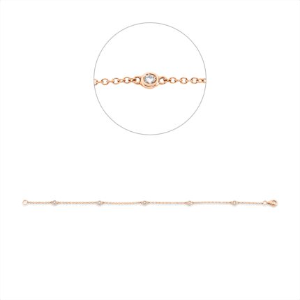 Armband Zarge Rosegold 18kt 0,22 Diamantschmuck mit 5 Diamanten - 5F604