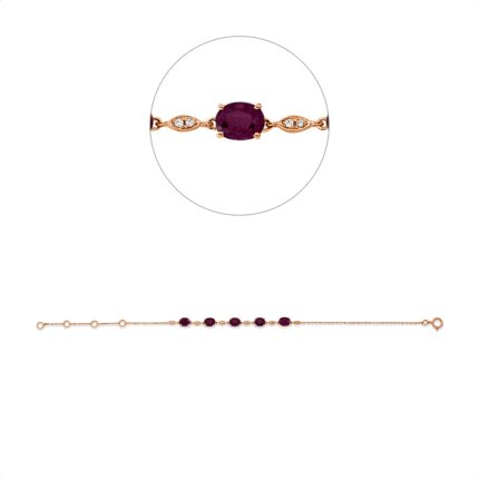 Armband Rosegold 18kt 0,03 Diamantschmuck Farbstein 2,15 ct - 5F614