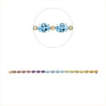 Armband 4er-Krappe Gelbgold 18kt 0,30 Diamantschmuck Farbstein 15,1 ct - 5F648