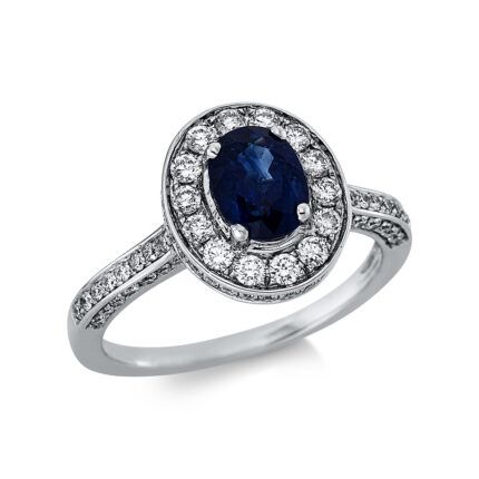 Farbstein Weißgold 18kt 0,80 Diamantringe Farbstein 1,31 ct - 1CY66