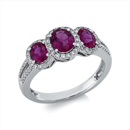 Farbstein Weißgold 18kt 0,25 Diamantringe Farbstein 1,54 ct - 1CY73