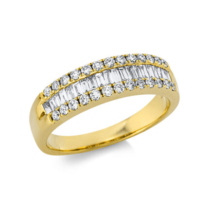 Baguette Gelbgold 18kt 0,84 Diamantringe mit 47 Diamanten - 1DA92