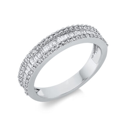Baguette Weißgold 18kt 0,54 Diamantringe mit 84 Diamanten - 1DL51
