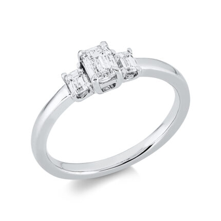 Solitaeire Weißgold 18kt 0,65 Diamantringe mit 3 Diamanten - 1EA58