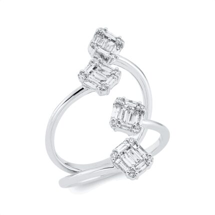 Baguette Weißgold 18kt 0,77 Diamantringe mit 40 Diamanten - 1FC59